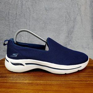 Skechers Womens Go Walk Arch Fit-Grateful Navy/White Walking Shoes Size 7.5 WIDE